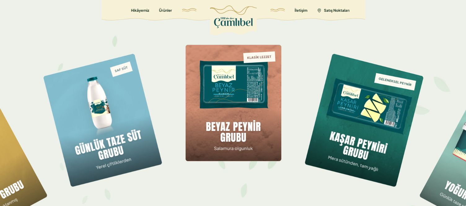 Çamlıbel Gıda web sitesi
